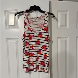 J. Crew floral and striped tank top size small